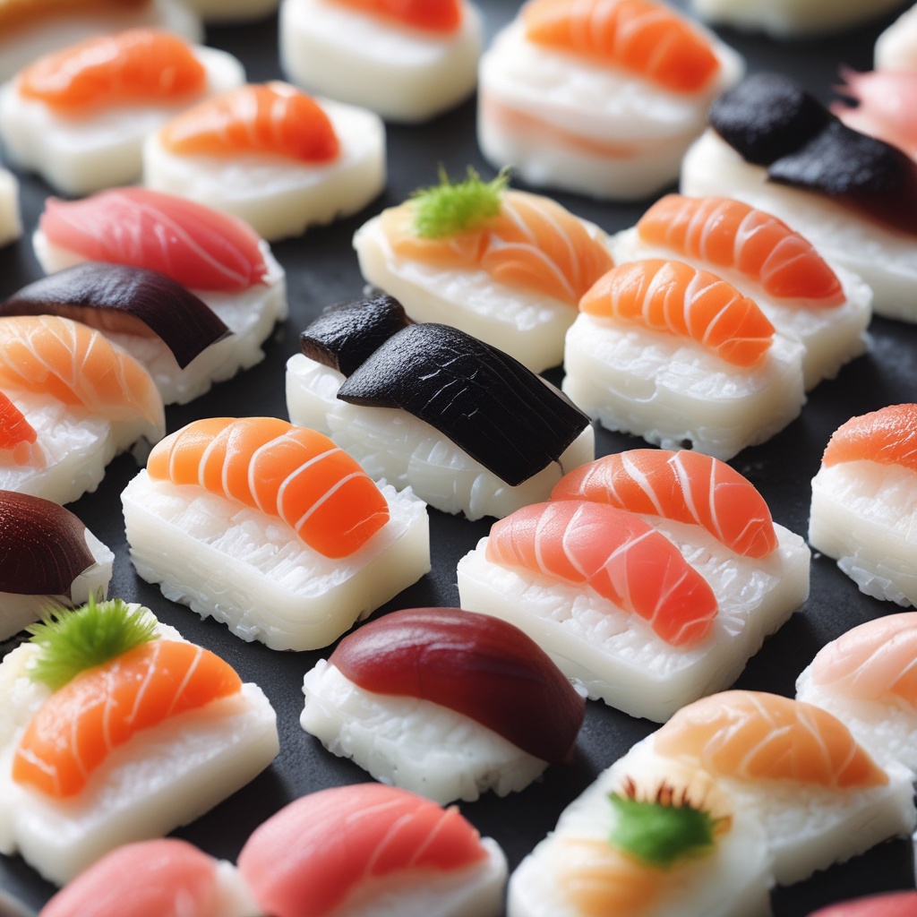 Delicately assembled nigiri sushi